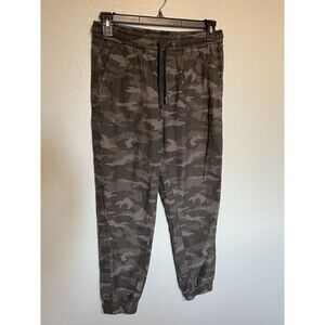 ATHLETA Camo Farallon Joggers Sweat Pants Army Green Gray Pull On Size 10